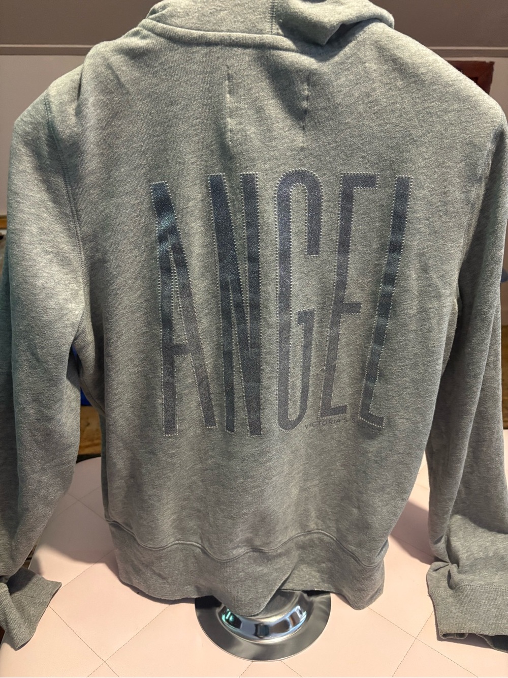 Vintage Victoria’s Secret Angel Sequin Zip-Up Hoodie – Gray Size Large